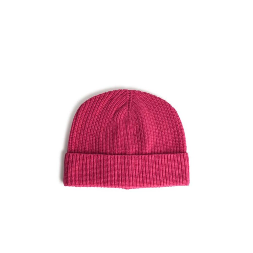 Seven Gauge Fuchsia Wool Beanie Men